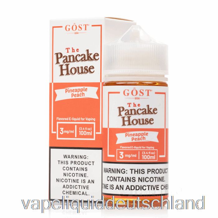 Ananas-Pfirsich – The Pancake House – Gost Vapor – 100 Ml, 3 Mg Vape-Flüssigkeit